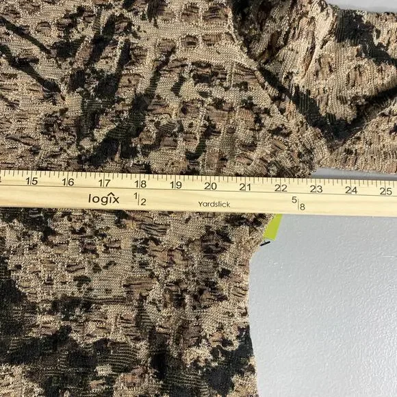 NIC+ZOE Sweater XL Animal Print Brown Cardigan Tunic V-Neck Lightweight - Picture 8 of 11